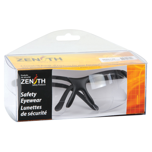 Lunettes de s&eacute;curit&eacute; s&eacute;rie Z1800 avec verres de lecture, Anti-&eacute;gratignures, Transparent, Dioptrie 1,0 Mukwa Safety Services