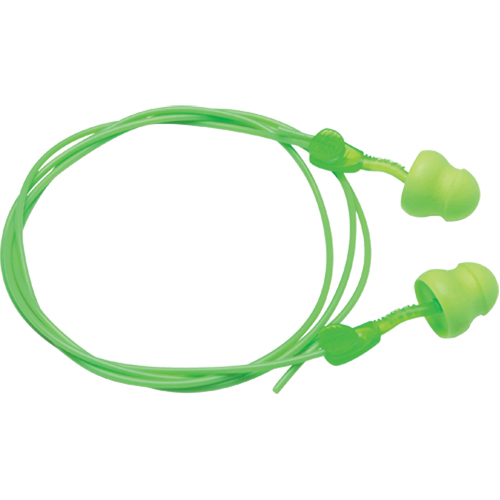 Bouchons d'oreilles en mousse Glide, Vrac - Boîte, Avec cordon Mukwa Safety Services