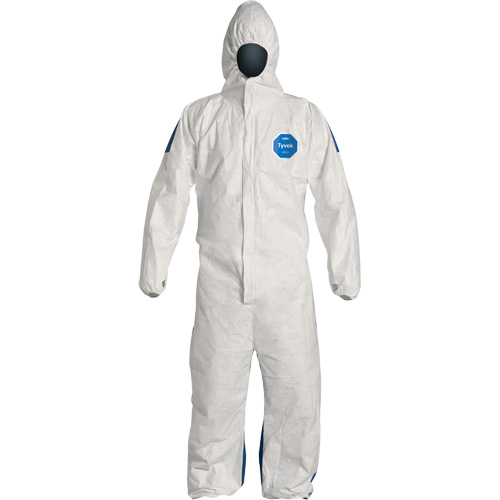 Hooded Coveralls, X-Large, Blue/White, Tyvek&reg; 400 D Mukwa Safety Services