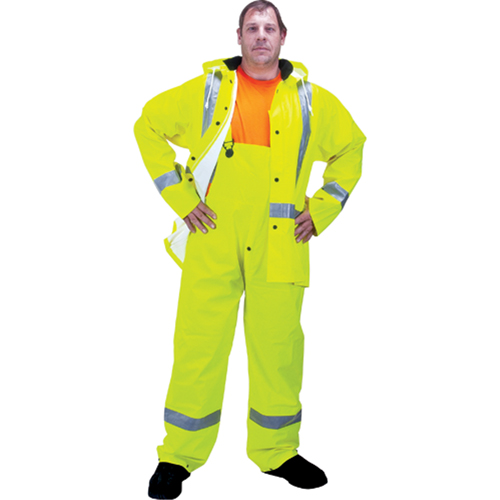 RZ900 Premium Traffic Rain Suit, Polyester/PVC, Medium, Lime-Yellow Mukwa Safety Services