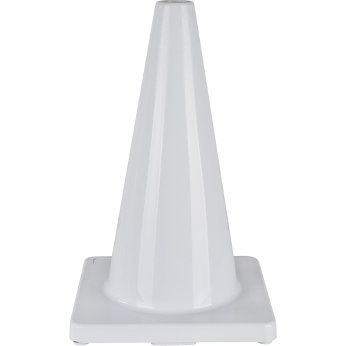 Coloured Traffic Cone, 18", White Mukwa Safety Services