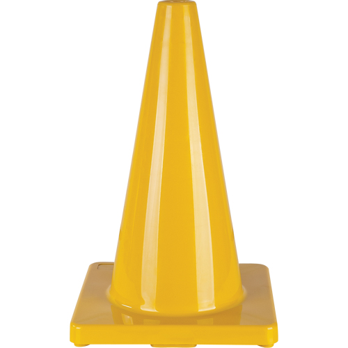 Coloured Traffic Cone, 18", Yellow Mukwa Safety Services