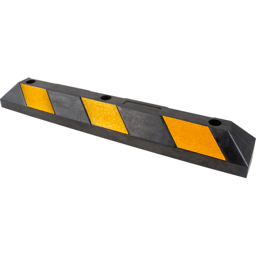 Butoir pour espace de stationnement, Caoutchouc, 3' l, Noir/Jaune Mukwa Safety Services