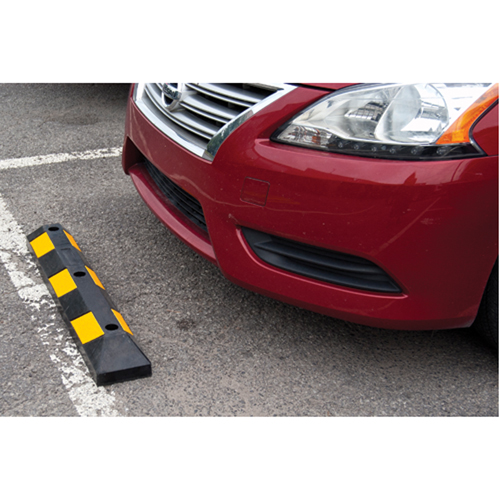 Butoir pour espace de stationnement, Caoutchouc, 3' l, Noir/Jaune Mukwa Safety Services