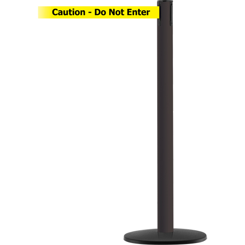 Advance TensaBarrier&reg; Barrier Post, Steel, 36" H, Black/Yellow Tape, 7.5' Tape Length Mukwa Safety Services