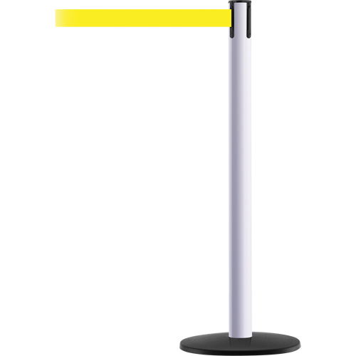 Advance TensaBarrier&reg; Barrier Post, Steel, 36" H, Yellow Tape, 7.5' Tape Length Mukwa Safety Services