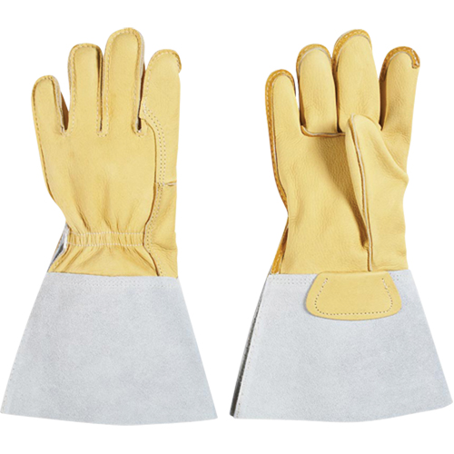 Gants pour monteur de lignes, Grand, Paume en Cuir fleur de vache, Doublure en Coton Mukwa Safety Services