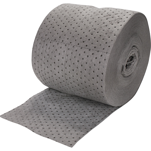 Rouleaux absorbants li&eacute;s de premi&egrave;re qualit&eacute;, Lourd, 150' lo x 15" la, Absorption 25 gal. Mukwa Safety Services