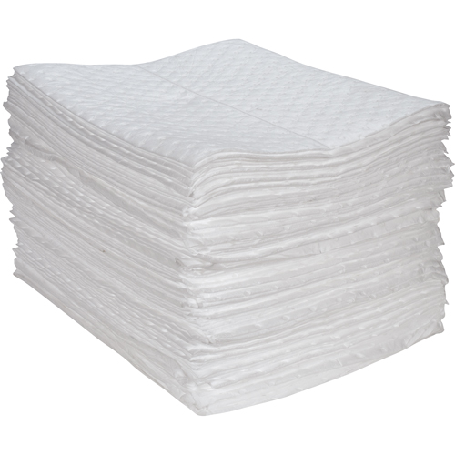 Feuilles absorbantes en fibres fines de premi&egrave;re qualit&eacute;, Huile seulement, 15" x 17", 30 gal. d'absorption Mukwa Safety Services