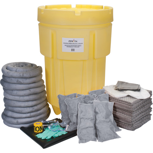 Trousse de lutte contre les d&eacute;versements pour &eacute;tabli, Universel, Baril, Absorbance de 95 gal. US Mukwa Safety Services