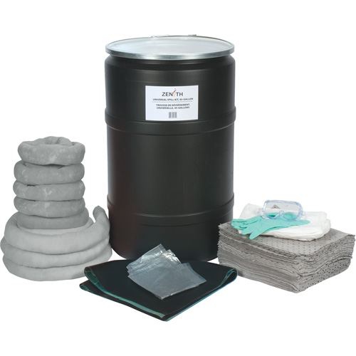 Spill Kit, Universal, Drum, 55 US gal. Absorbancy Mukwa Safety Services