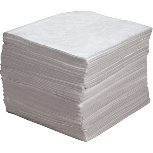 Premium Meltblown Sorbent Pads, Oil Only, 15" x 17", 30 gal. Absorbancy Mukwa Safety Services