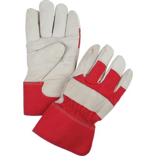 Gants d'ajusteur rouge & blanc doubl&eacute;s pour l'hiver, Grand, Paume en Cuir fleur de vache, Doublure en Boa Mukwa Safety Services