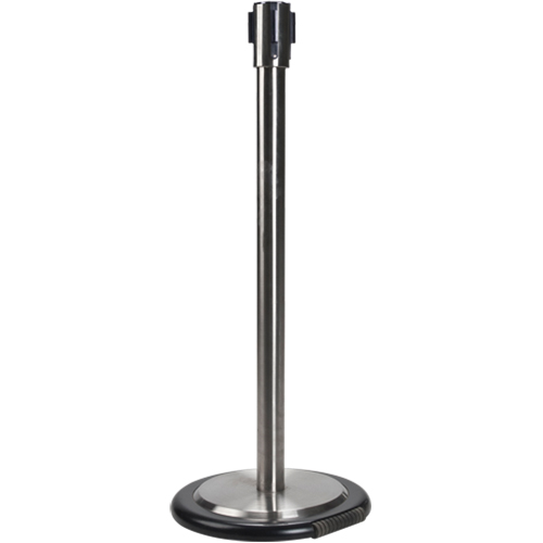Poteau r&eacute;cepteur pour barri&egrave;res sur pieds pour le contr&ocirc;le des foules avec roues, Hauteur de 35", Acier inoxydable Mukwa Safety Services