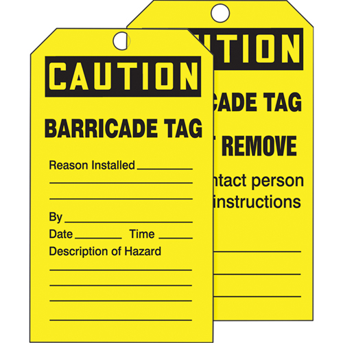 Tags By-The-Roll Safety Tags, Cardstock, 3" W x 6-1/4" H, English Mukwa Safety Services