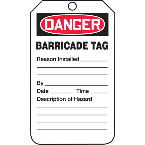 Safety Tags, Plastic, 3-1/4" W x 5-3/4" H, English Mukwa Safety Services