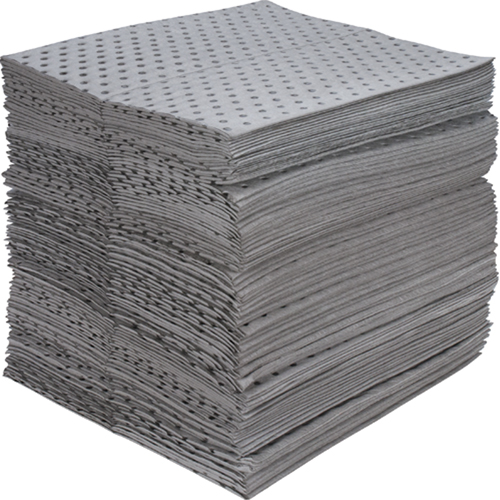 Feuilles absorbantes en fibres fines de calibre industriel, Universel, 15" x 17", 40 gal. d'absorption Mukwa Safety Services