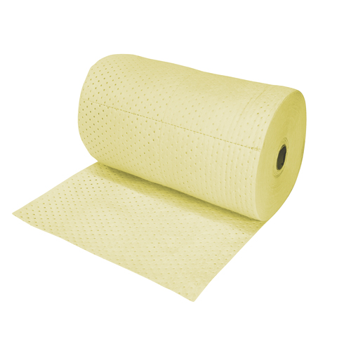 Industrial-Grade Fine Fibre Sorbent Rolls, Heavyweight, 150' L x 30" W, 70 gal. Absorbancy Mukwa Safety Services