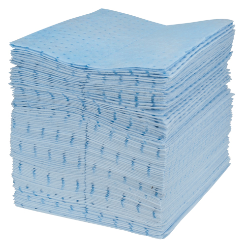Feuilles absorbantes bleues li&eacute;es de premi&egrave;re qualit&eacute;, Huile seulement, 15" x 17", 30 gal. d'absorption Mukwa Safety Services