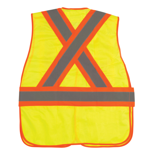 CSA Compliant High Visibility Surveyor Vest, High Visibility Lime-Yellow, X-Large, Polyester Mukwa Safety Services