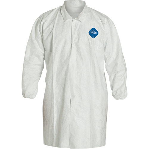 Lab Coat, Tyvek&reg; 400, White, Medium Mukwa Safety Services