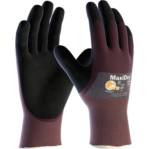 MaxiDry&reg; Gloves, Medium, Foam Nitrile Coating, 18 Gauge, Nylon Shell Mukwa Safety Services