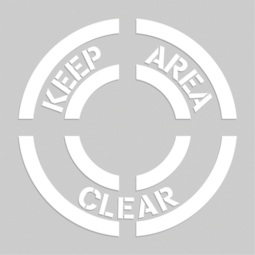 Pochoirs de marquage du sol - Keep Area Clear, Pictogramme, 20" x 20" Mukwa Safety Services