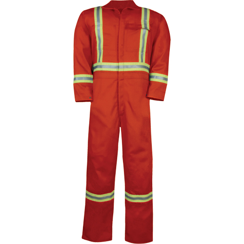 Combinaison non doubl&eacute;e haute visibilit&eacute;, Taille Petit, Orange Mukwa Safety Services