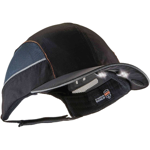 Skullerz&reg; 8960 Short Brim Bump Cap with LED Lighting, Black Mukwa Safety Services