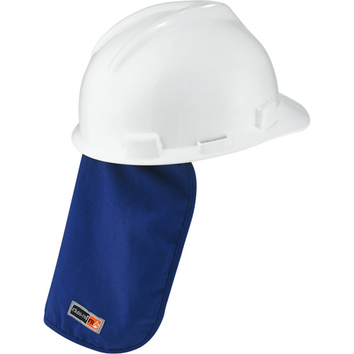 Tampon et voile pour le cou refroidissants et ignifug&eacute;s pour casque de s&eacute;curit&eacute; Chill-Its 6717FR, Bleu Mukwa Safety Services