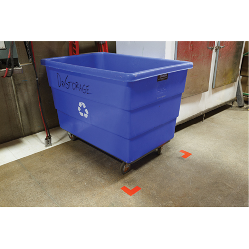 Autocollants pour d&eacute;limitation des coins sur le sol, L, 5" lo x 2" la, Rouge, Polyester Mukwa Safety Services