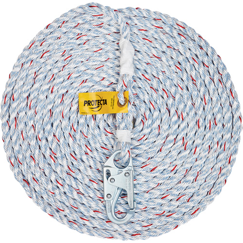 Corde de sauvetage avec mousqueton, C&acirc;ble de s&eacute;curit&eacute; avec crochet d'ancrage Mukwa Safety Services