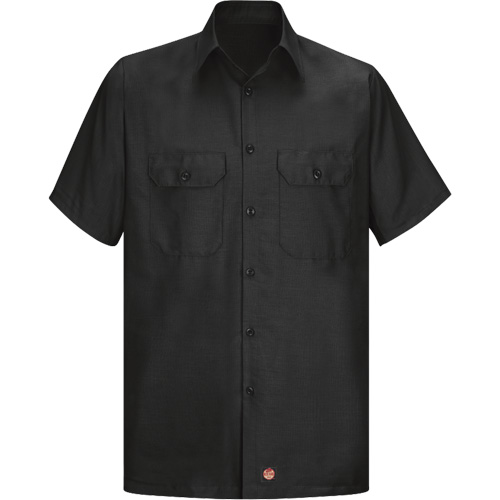 Chemise &agrave; manches courtes en tissu ind&eacute;chirable, Hommes, 3T-Grand, Noir Mukwa Safety Services