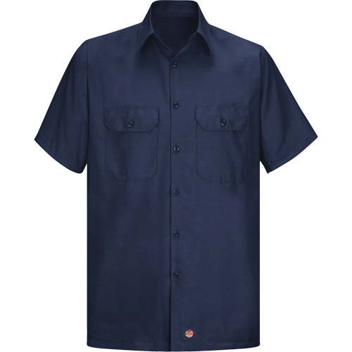 Chemise &agrave; manches courtes en tissu ind&eacute;chirable, Hommes, 3T-Grand, Bleu marine Mukwa Safety Services