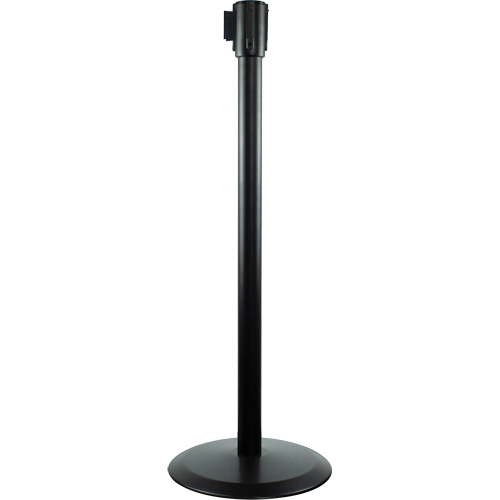 Poteaux recepteurs Slimline TensaBarrier, Hauteur de 38", Noir Mukwa Safety Services