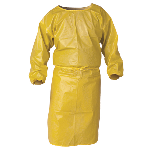Blouse de protection contre la vaporisation de produits chimiques A70 KLEENGUARD, Polypropyl&egrave;ne, Jaune, 34" la x 44" lo Mukwa Safety Services