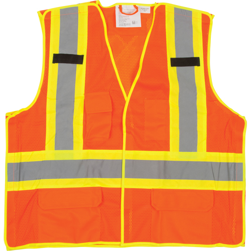 Veste de s&eacute;curit&eacute; d&eacute;tachable en cinq points de premi&egrave;re qualit&eacute;, Orange haute visibilit&eacute;, Grand/T-Grand, Polyester Mukwa Safety Services