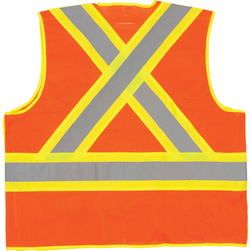 Veste de s&eacute;curit&eacute; d&eacute;tachable en cinq points de premi&egrave;re qualit&eacute;, Orange haute visibilit&eacute;, Grand/T-Grand, Polyester Mukwa Safety Services