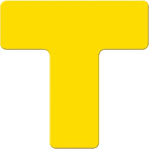 Armor Stripe Lean/5S Markers, T, 6" L x 6" W, Yellow, Plastic Mukwa Safety Services