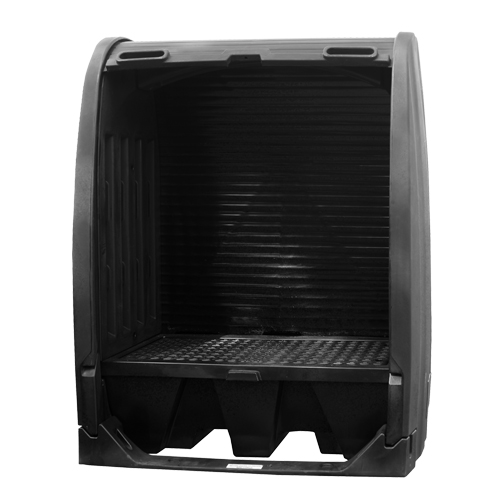 Spill Containment Sheds Without Drain, 61" L x 37.25" W x 72.75" H, 1000 lbs. Load Capacity Mukwa Safety Services