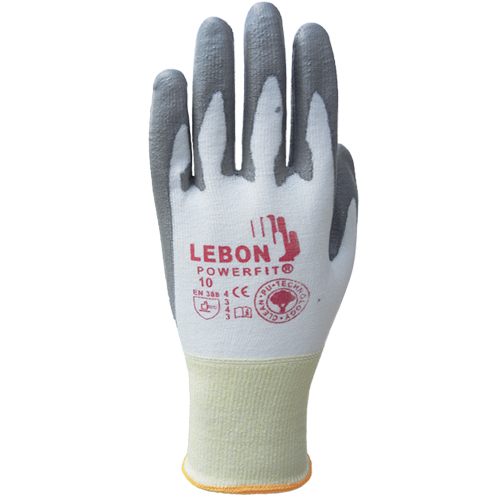 Gants r&eacute;sistants &agrave; la coupe PowerFit Lebon, Taille 2T-Grand/11, Calibre 13, Rev&ecirc;tement Polyur&eacute;thane, Enveloppe en Poly&eacute;thyl&egrave;ne, ASTM ANSI niveau A2/EN 388 niveau B Mukwa Safety Services