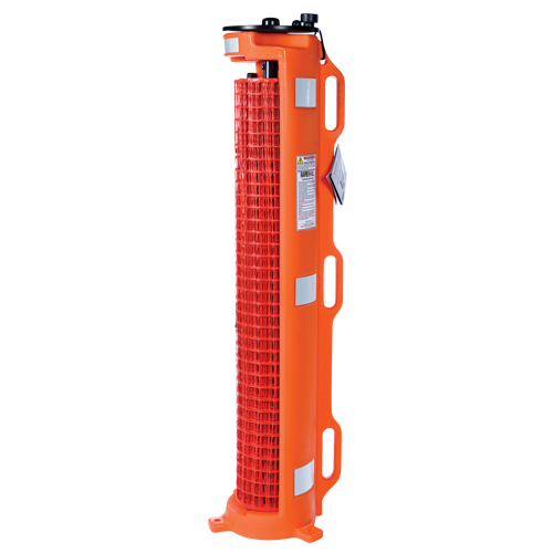 Barri&egrave;re avec roues , 50' lo, Plastique, Orange Mukwa Safety Services