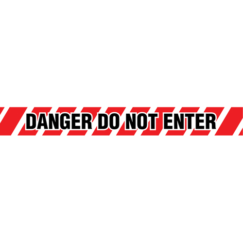 Rubans pour barricades, Anglais, 3" la x 1000' lo, 2 mils, Noir/rouge Mukwa Safety Services