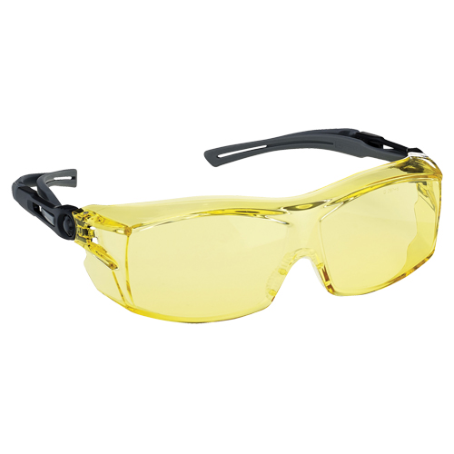 Lunettes de s&eacute;curit&eacute; s&eacute;rie Extra OTG Dynamic, Lentille Ambr&eacute;e, Antibu&eacute;e/Anti-&eacute;gratignures, ANSI Z87+/R&eacute;pond ou surpasse la norme CSA Z94.3 Mukwa Safety Services