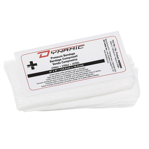 Dynamic Compress Bandage In Box, 4" L x 4" W Mukwa Safety Services
