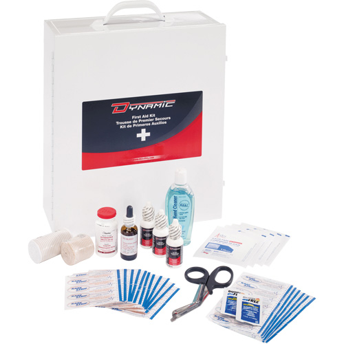 Trousse de premiers soins industrielle pour usage g&eacute;n&eacute;ral Dynamic, Dispositif m&eacute;dical Classe 1, Boîte en m&eacute;tal Mukwa Safety Services