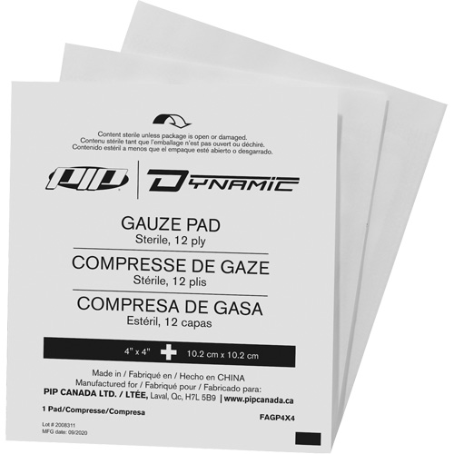 Dynamic Gauze, Pad, 4" L x 4" W, Sterile, Medical Device Class 1 Mukwa Safety Services