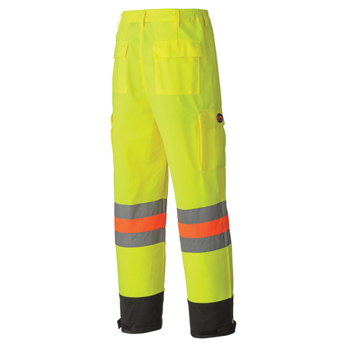 6009 Breathable Traffic Safety Pants, Polyester, X-Small, High Visibility Lime-Yellow Mukwa Safety Services