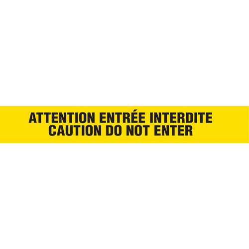 Barricade Tape, Bilingual, 3" W x 1000' L, 3 mils, Black on Yellow Mukwa Safety Services