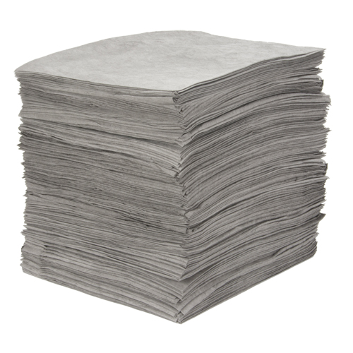 Premium Meltblown Sorbent Pads, Universal, 15" x 18", 25 gal. Absorbancy Mukwa Safety Services